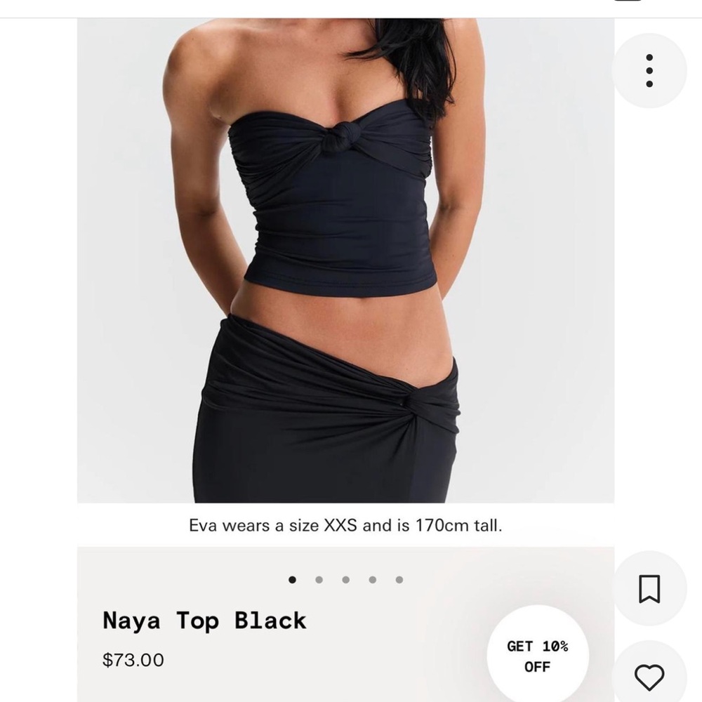 Black Strapless Naya Top Sasha Therese never worn